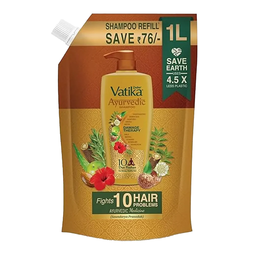 Dabur Vatika Ayurvedic Hair Shampoo 640ml & 1 Liter