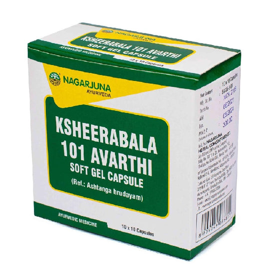 Nagarjuna Ayurvedic Ksheerabala 101 Aavarthi Soft Gel 100 Capsules