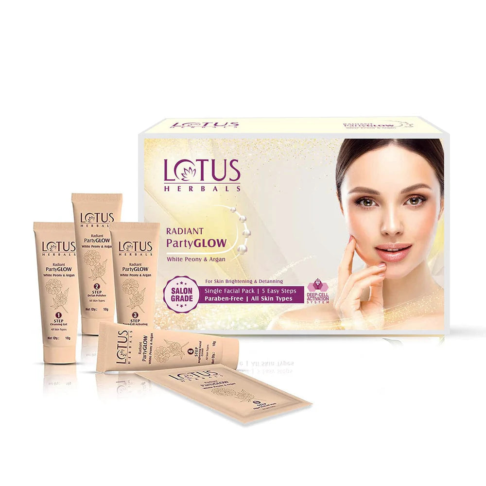 Lotus Herbals Cosmetics Radiant Party Glow White Peony and Argan Facial Kit