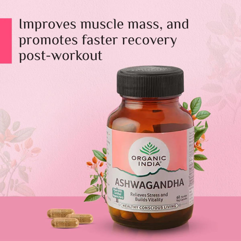 Organic India Ashwagandha for Increased Virility & Reduced Stress Capsules