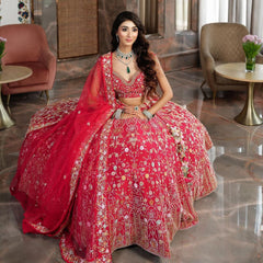 Bollywood Indian Pakistani Ethnic Party Wear Women Soft Pure Red Premium Malai Satin Silk Lehenga