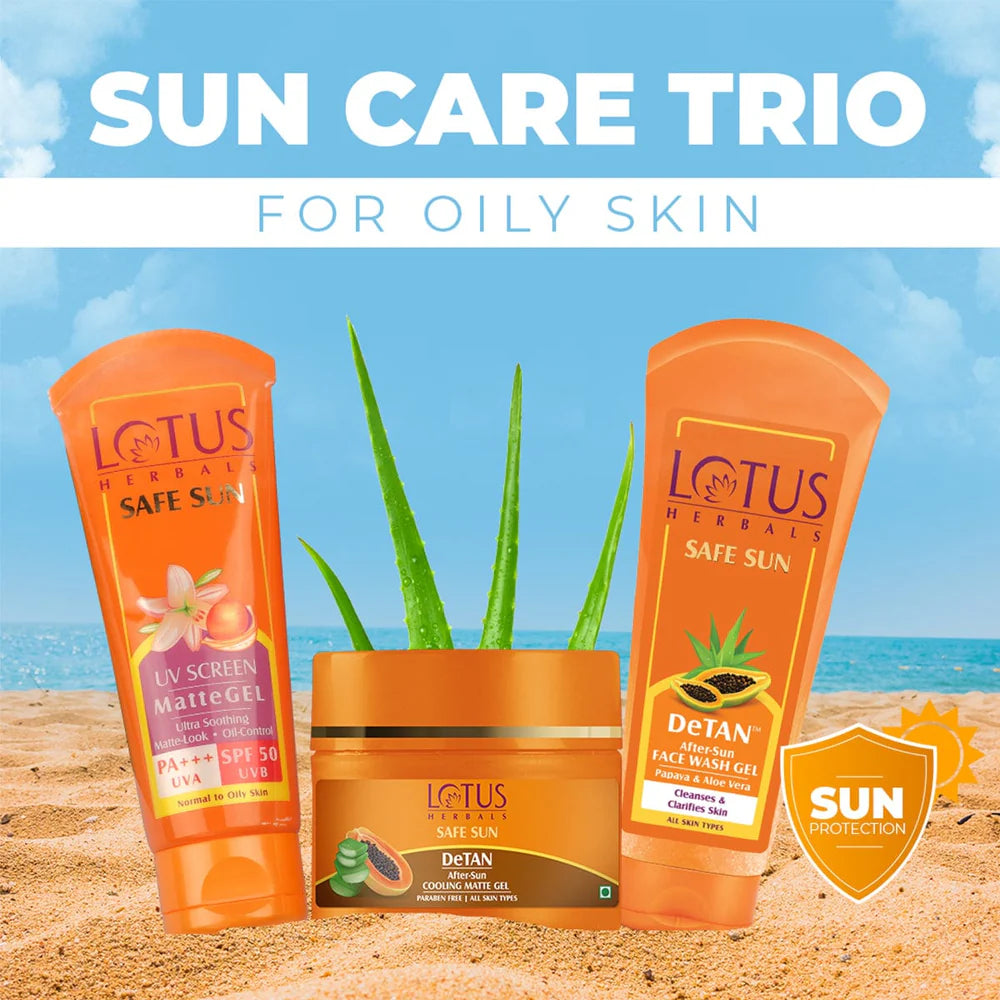 Lotus Herbals Cosmetics Safe Sun Suncare Trio for Oily Skin Combo