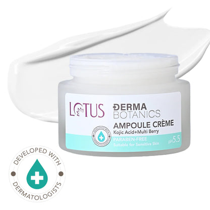 Lotus Cosmetics Derma Botanics Kojic Facewash+Multi Berry Hi Dose Serum+Ampoule Crème Combo