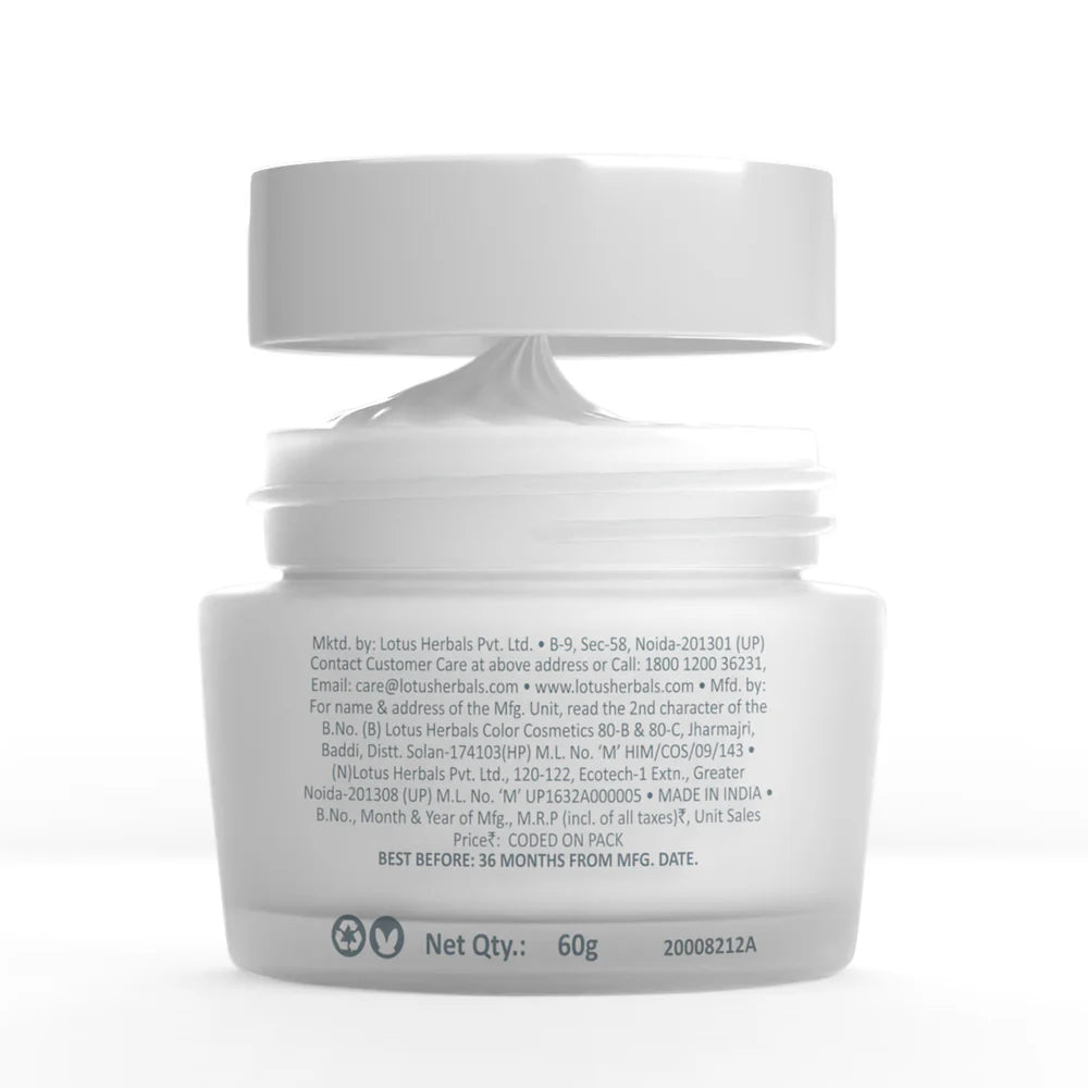 Lotus Herbals Cosmetics WhiteGlow Skin Brightening Deep Moisturising Cream SPF 20 PA+++ 60g
