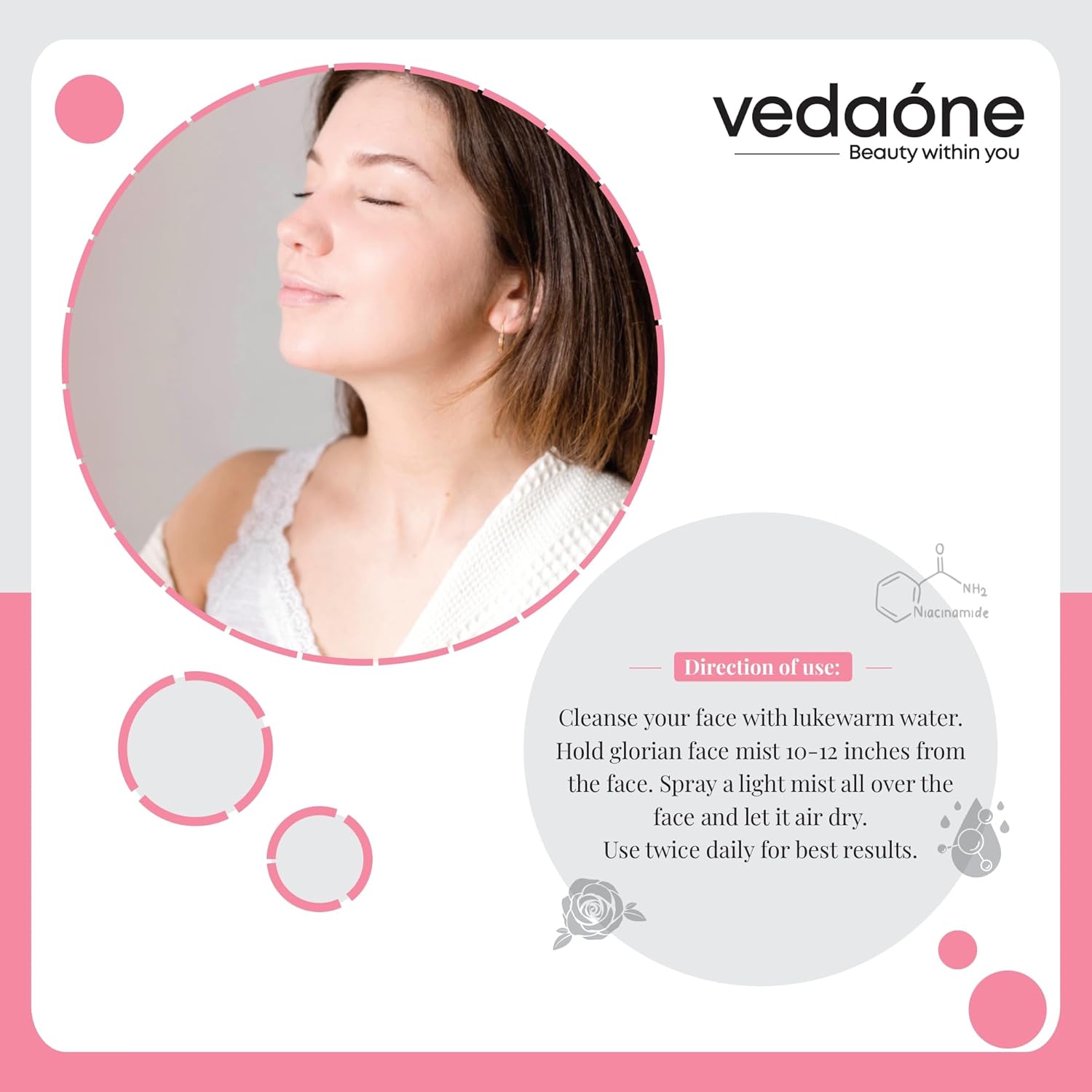 Vedaone Skin Hydra Mist with Rose 100ml