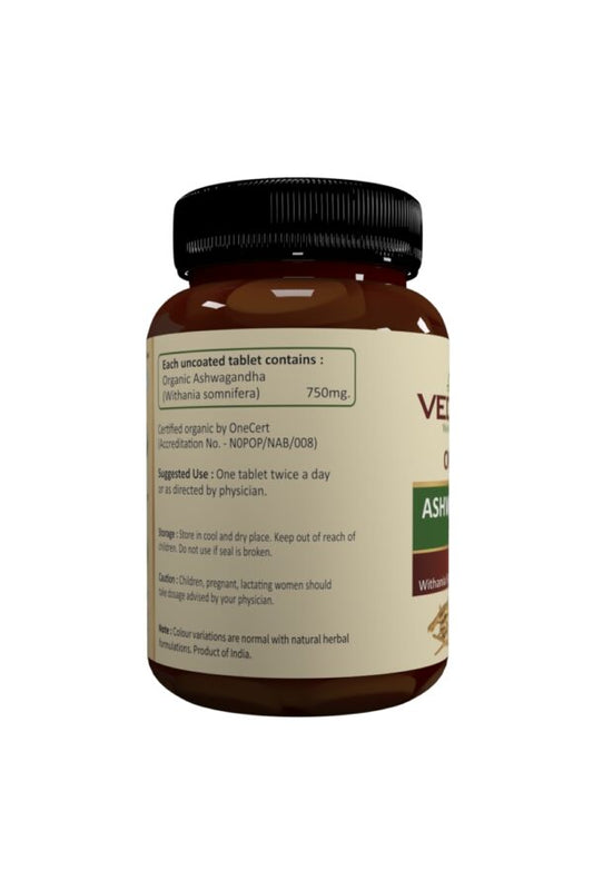 Vedaone Ayurvedic Organic Ashwagandha (Indian Ginseng)750mg 60 Tablets