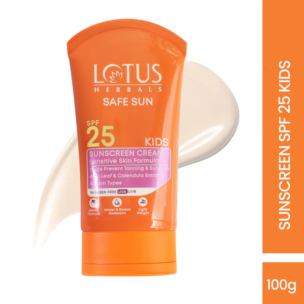 Lotus Herbals Cosmetics Safe Sun Kids Sunscreen Cream SPF-25 100g