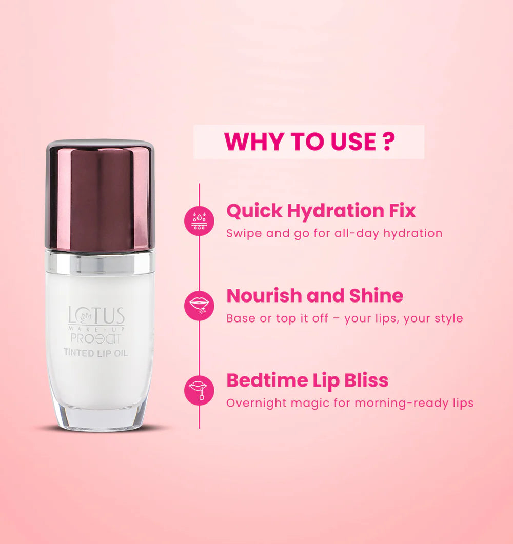 Lotus Make Up Cosmetics Proedit Tinted Lip Oils Enriched With Hyaluronic Acid 6.5ml