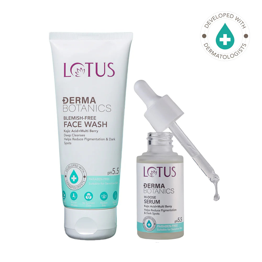 Lotus Cosmetics Derma Botanics Kojic Facewash+Serum Combo