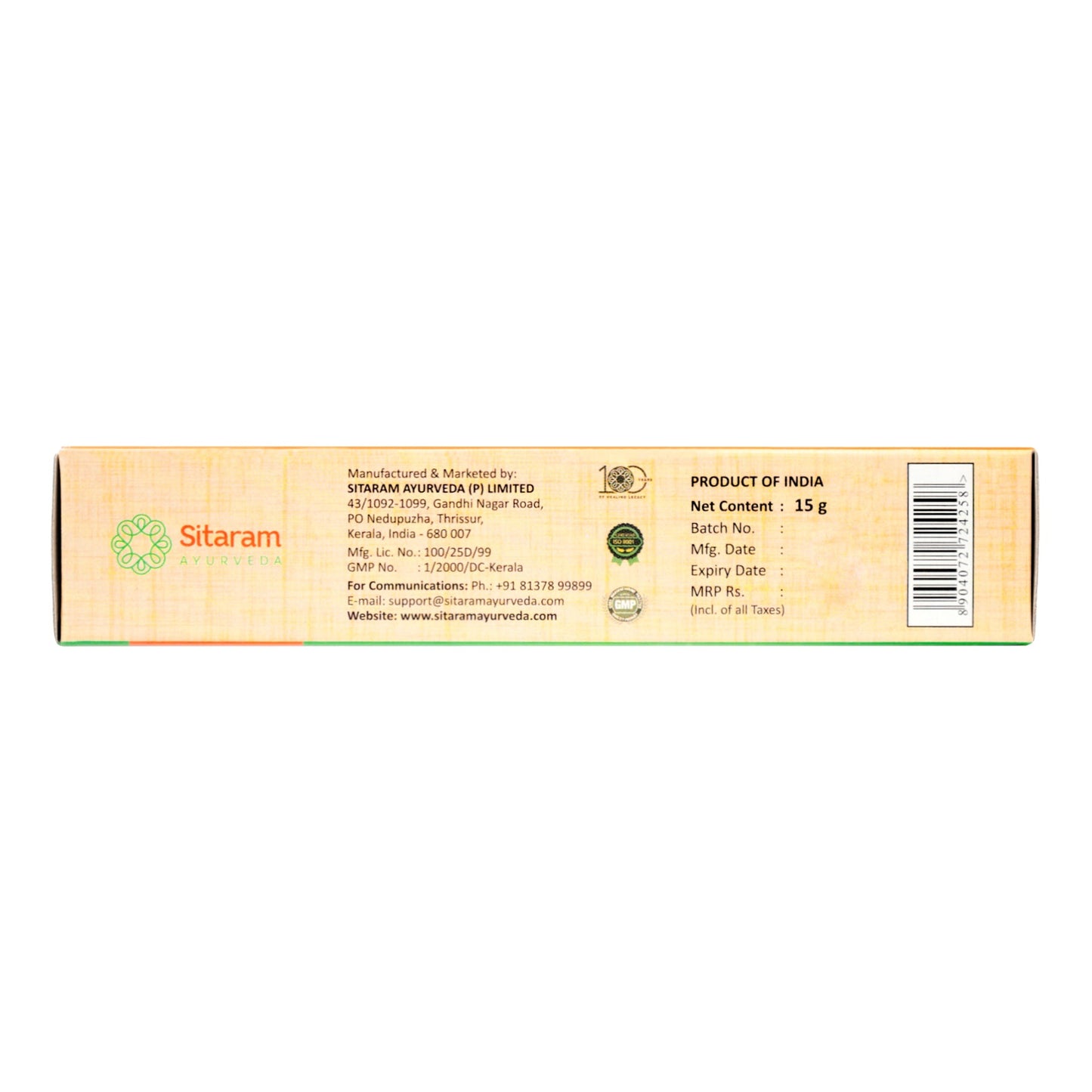 2 X Sitaram Ayurveda Dermosap Ointment 15gm
