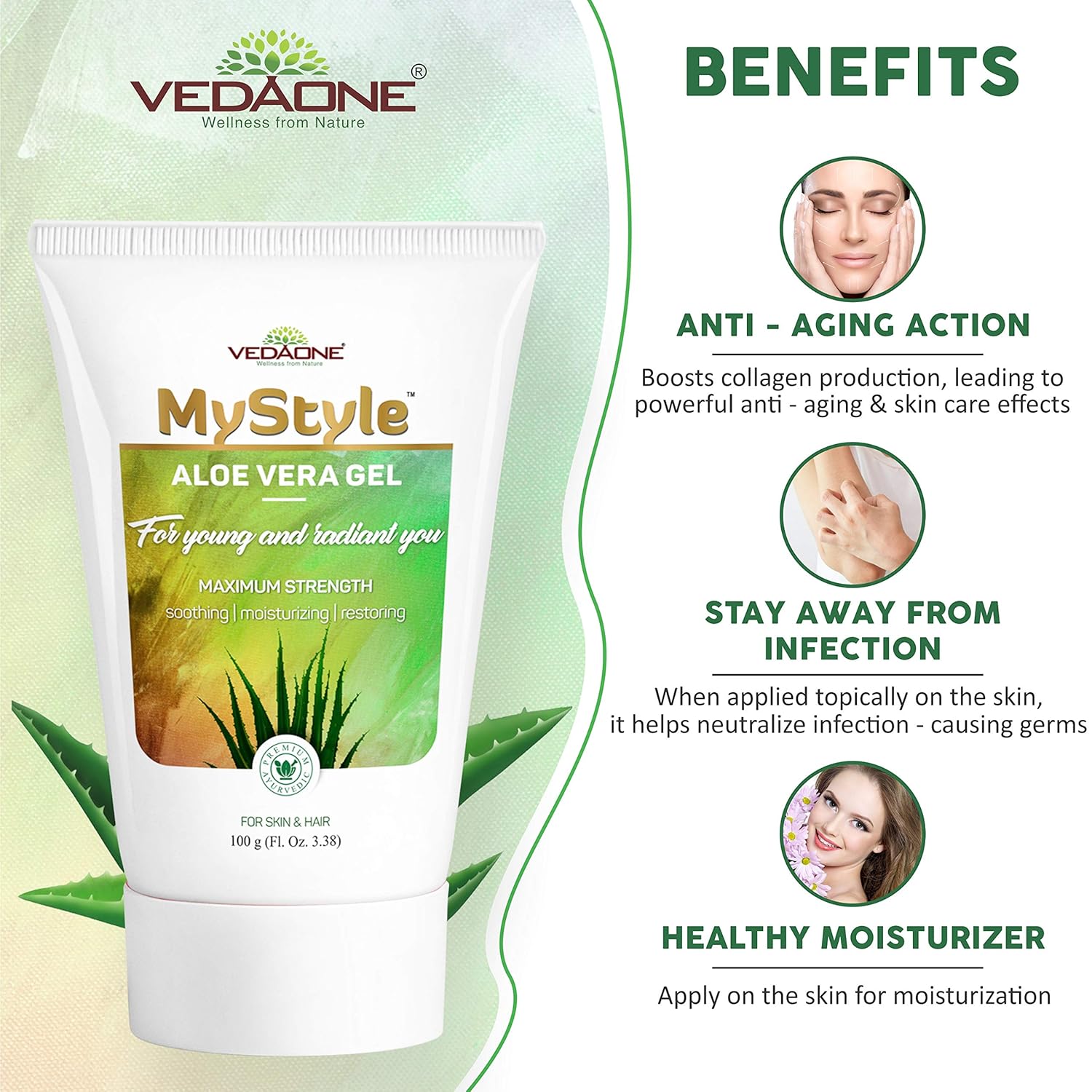 Vedaone Beauty Mystyle Aloe Vera Gel 100g