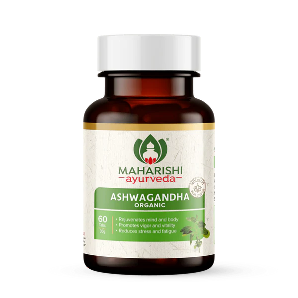 Maharishi Ayurveda Organic Ashwagandha For Boosting Strength & Relieving Stress 60 Tablets