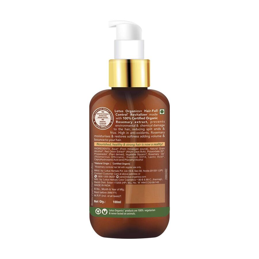 Lotus Organics+ Cosmetics Hair Fall Control Revitalizer Oil 100ml