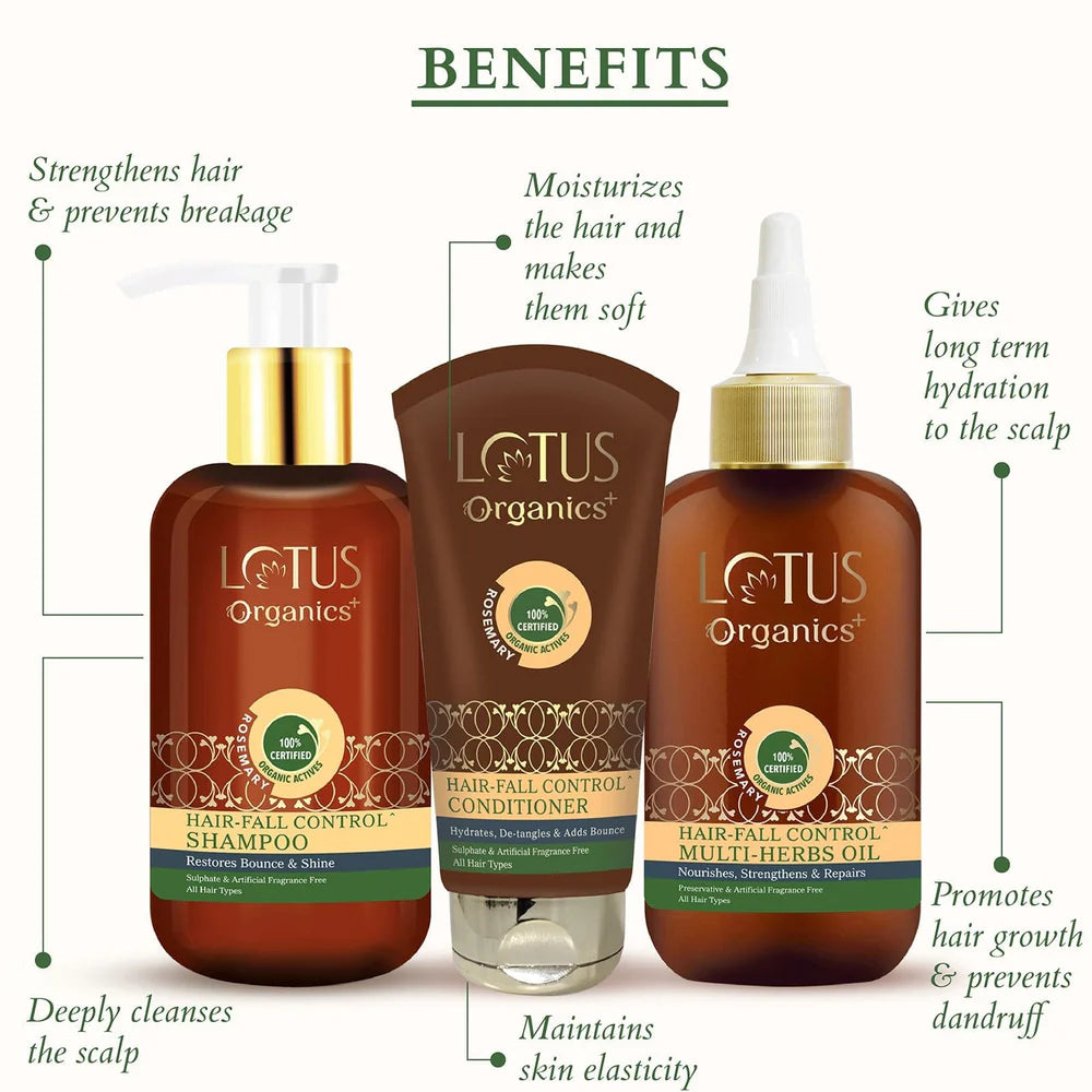 Lotus Organics+ Cosmetics Lotus Hair Fall Control Kit for Women