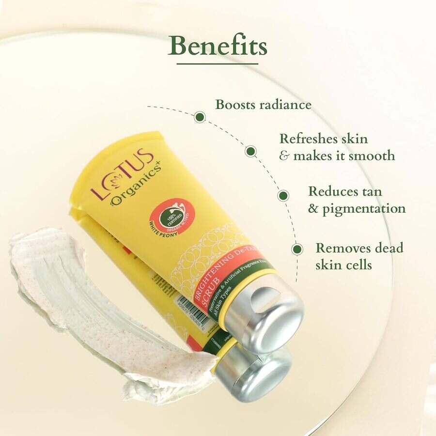 Lotus Organics+ Cosmetics Brightening De Tan Face Scrub 100g