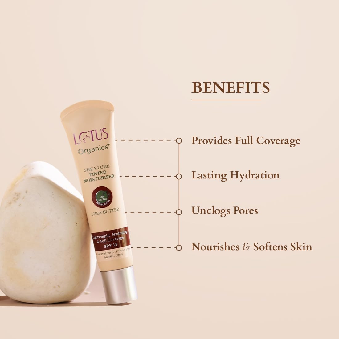 Lotus Herbals Organics+ Shea Luxe Tinted Moisturiser SPF-15