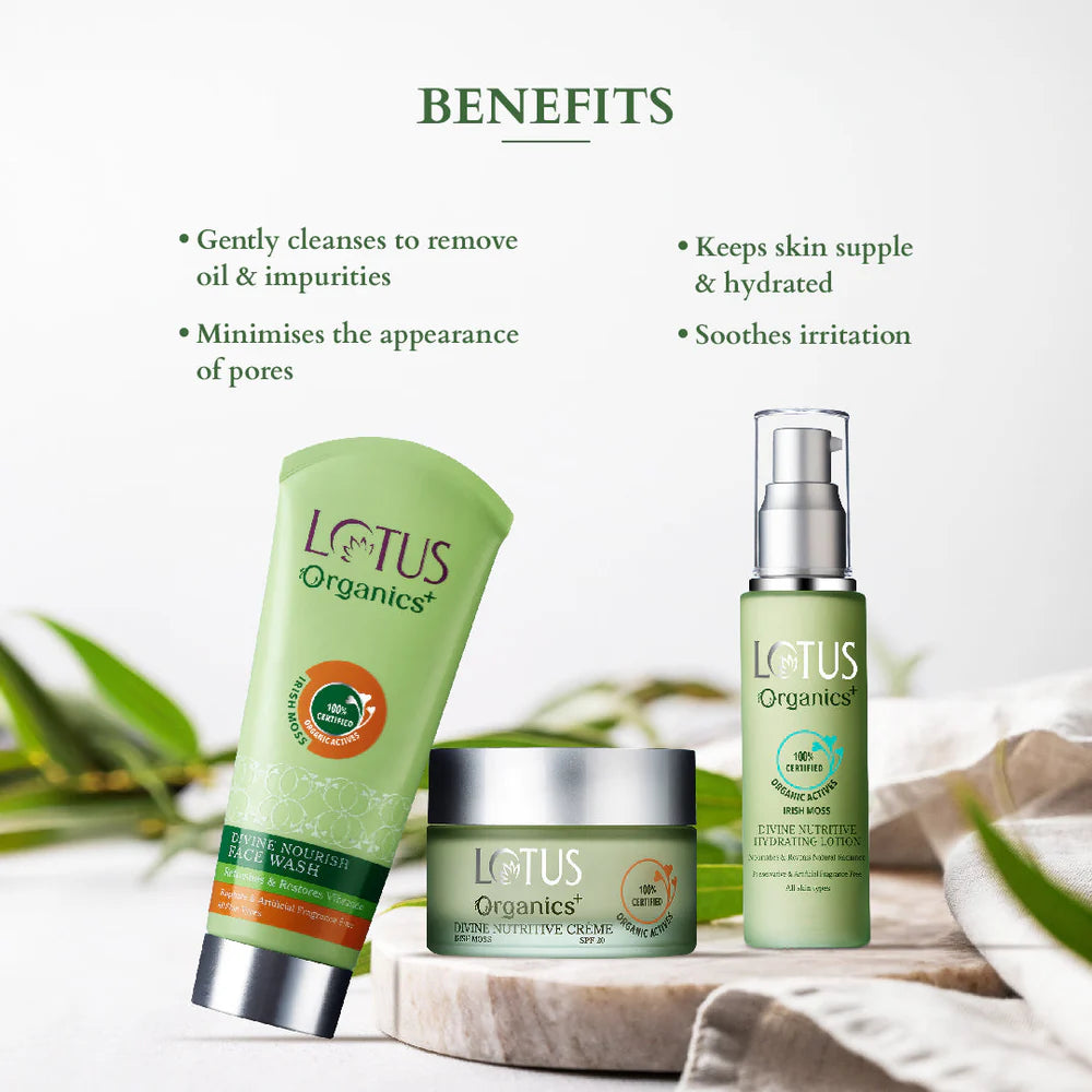 Lotus Organics+ Cosmetics Divine Face Care CTM Regime Collection Combo