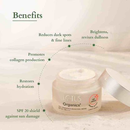 Lotus Organics+ Cosmetics Vit C Radiance Booster Cream SPF-20 50g