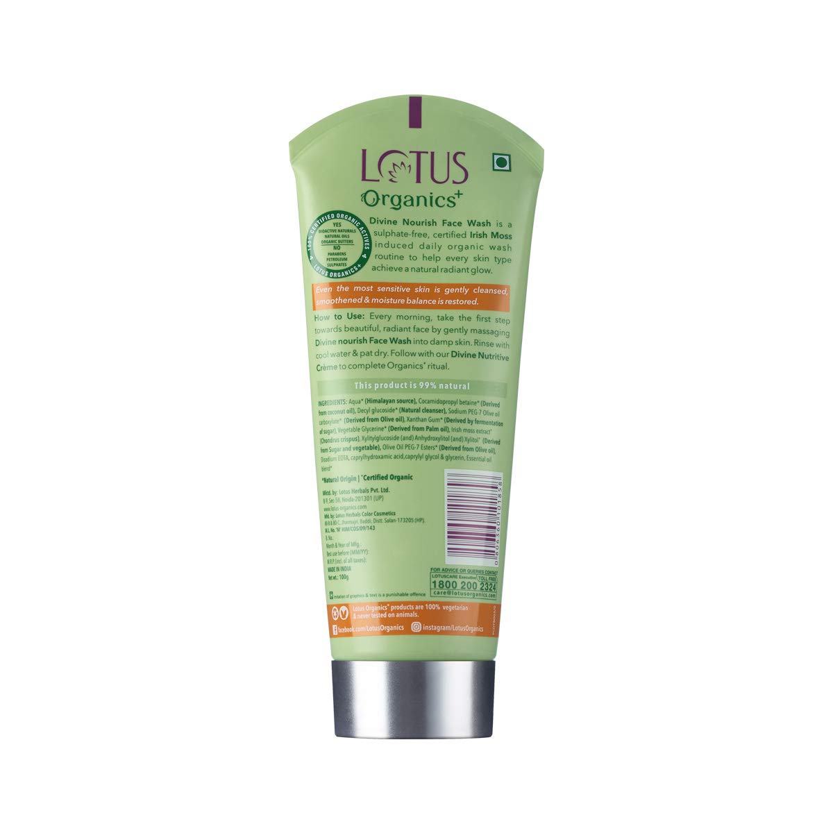 Lotus OOrganics+ Cosmetics Divine Nourish Facewash 100g