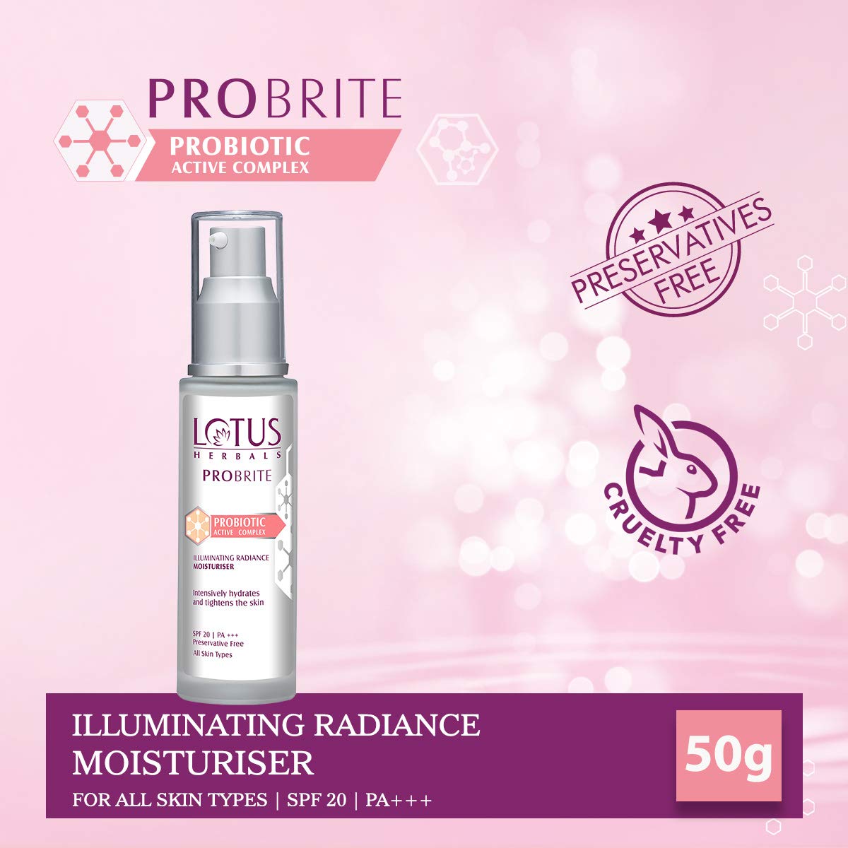 Lotus Herbals Cosmetics Probrite Illuminating Radiance Moisturiser 50ml