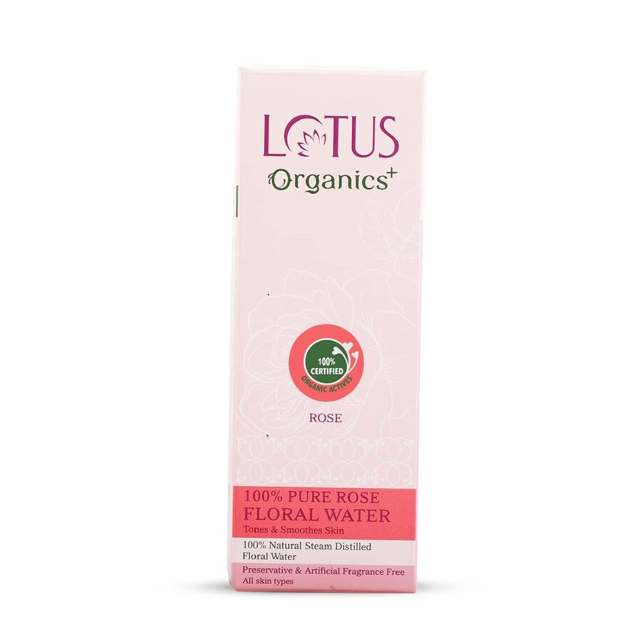 Lotus Organics+ 100% Pure Rose Floral Water 50ml
