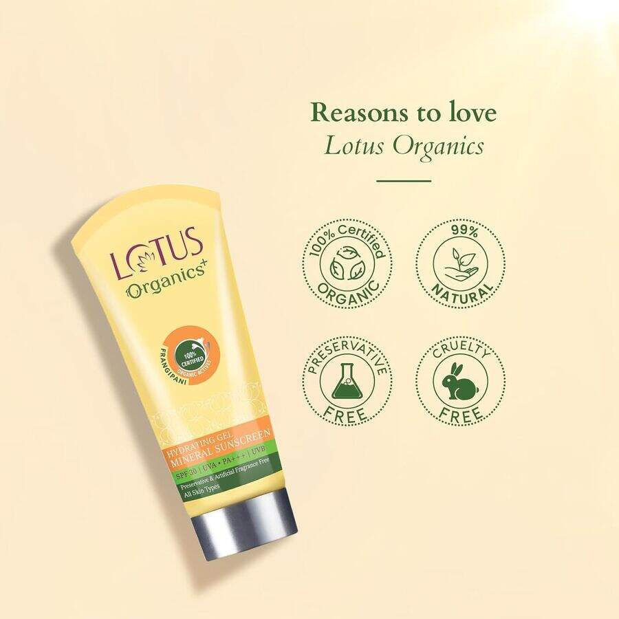Lotus Organics+ Cosmetics Hydrating Gel Mineral Sunscreen SPF 30 PA+++ 100g