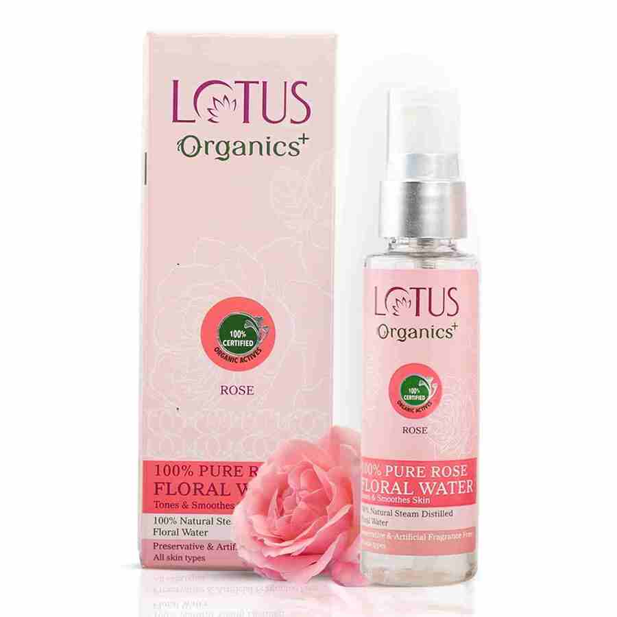 Lotus Organics+ 100% Pure Rose Floral Water 50ml