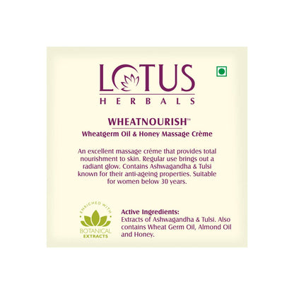 Lotus Herbals Cosmetics Wheatnourish Wheatgerm Oil Honey Massage Cream