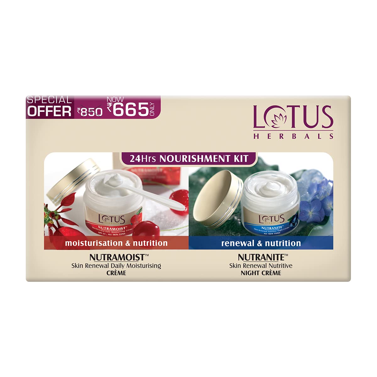 Lotus Herbals Cosmetics 24Hrs Nourishment Kit