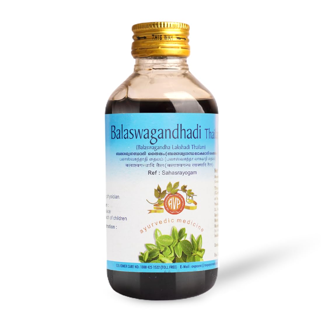 AVP Ayurvedic Balaswagandhadi Lakshadi Thailam Oil 200ml