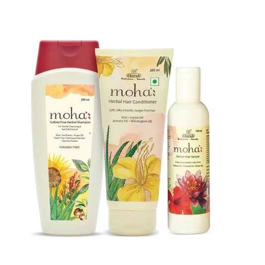 Moha Hair Repair Combo for Coloured & Treated Hair Shampoo,Conditioner & Serum