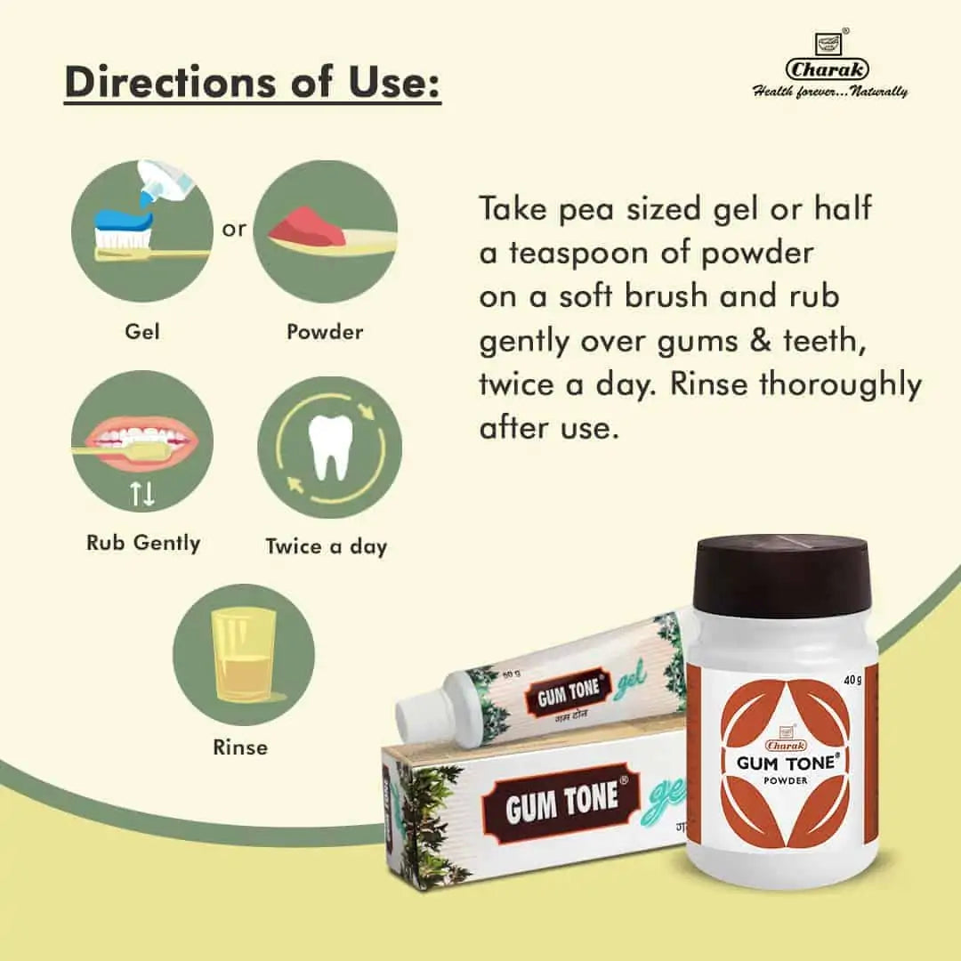 Charak Ayurvedic GumTone Powder & Gum Ton Gel