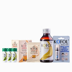 Charak Ayurvedic KOFOL Roll On,Gargle,Kadha & Chewable Tablets Monsoon Kit