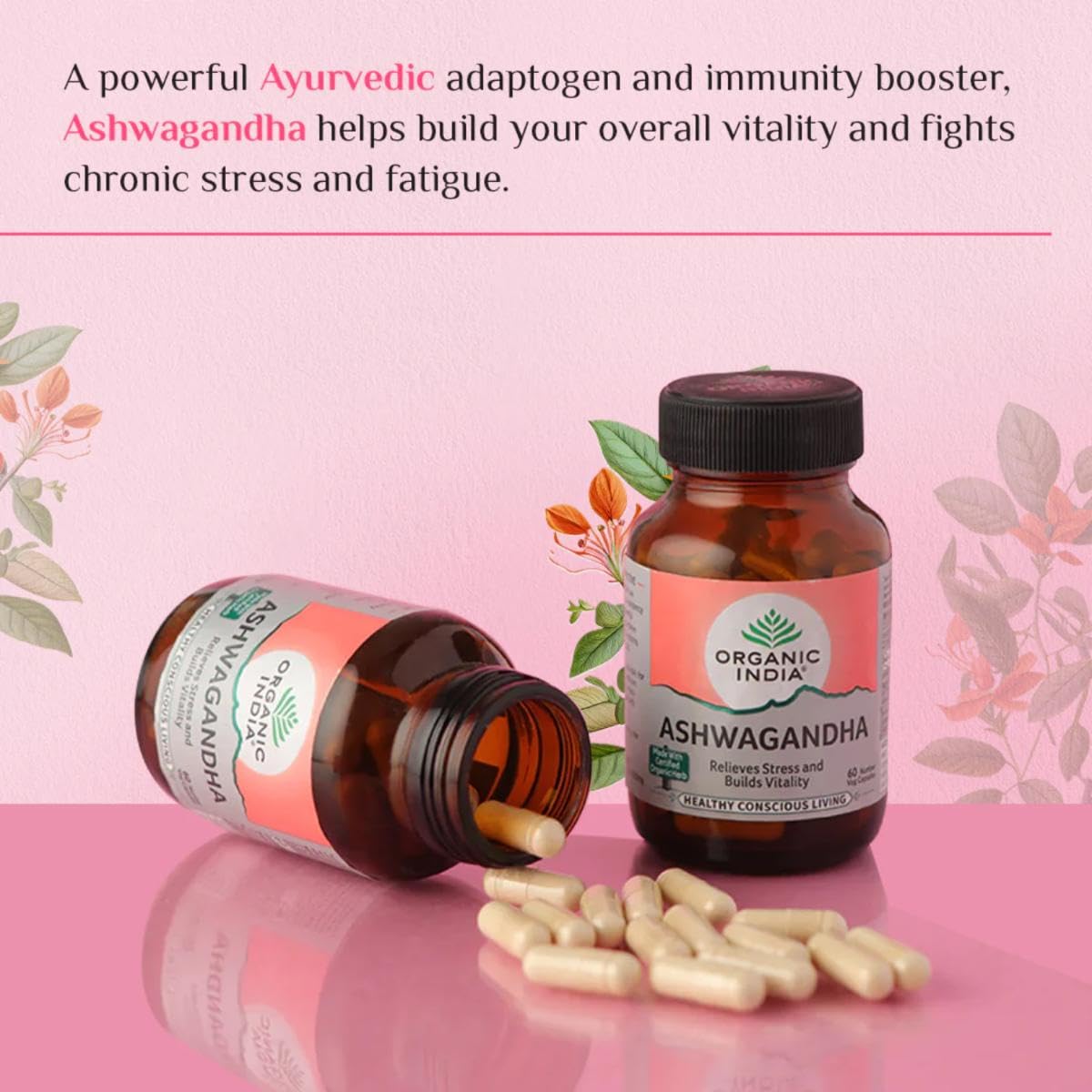 Organic India Ashwagandha for Increased Virility & Reduced Stress Capsules