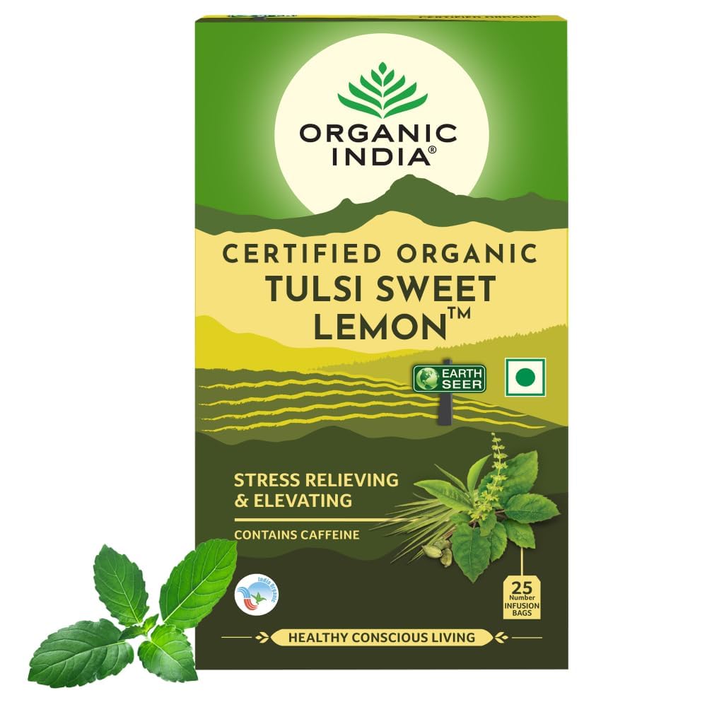Organic India Tulsi Sweet Lemon Green Tea 25 Infusion Bag