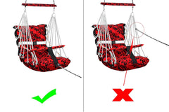 Cotton Baby Swing for Kids jhula 1-5 Years Swings Cradle Chair uyyala New Born Baby Gifts Foldable and Washable with Safety Belt, Home & Garden (red)