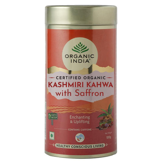 Organic Indiaa Kashmiri Kahwa with Saffron 100gm Tin