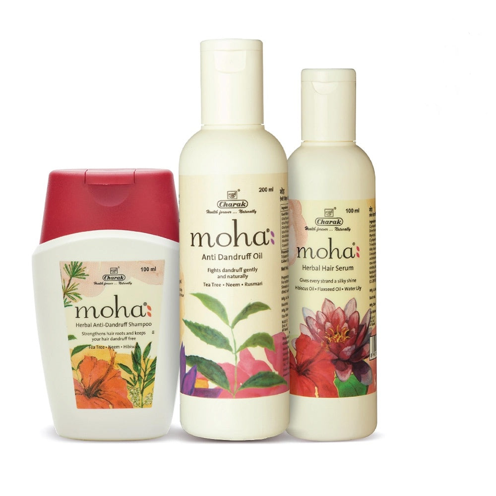 Moha Anti Dandruff Hair Shampoo,Oil & Herbal Serum Kit