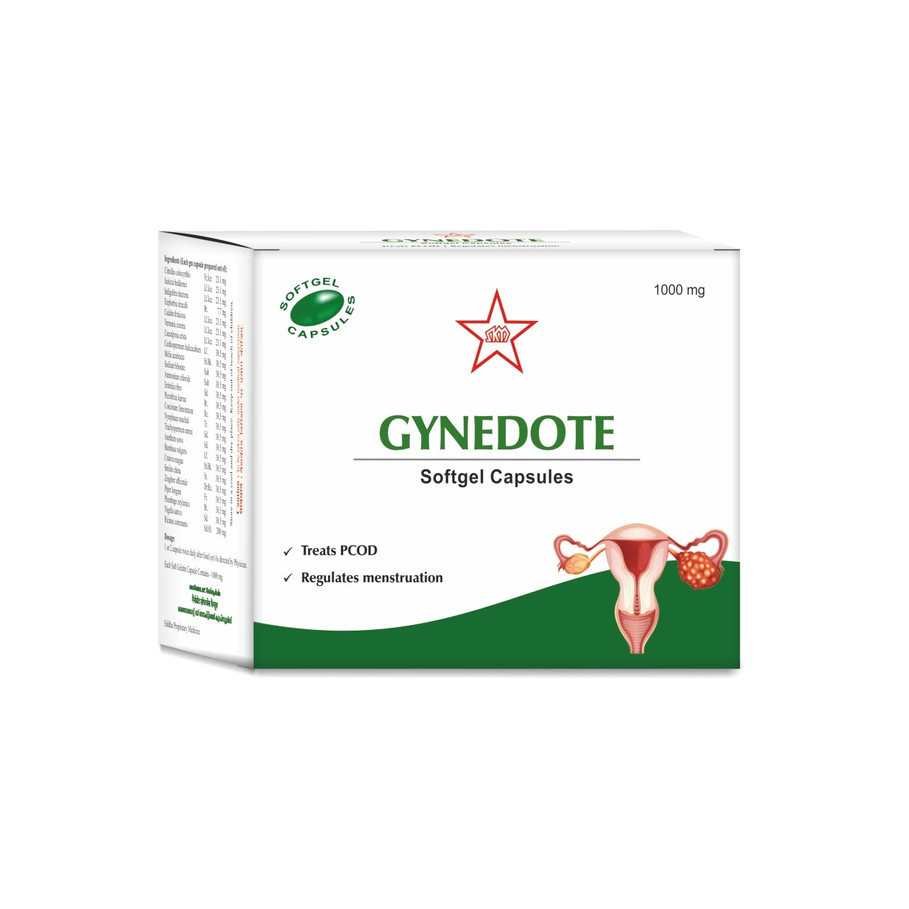 Skm Siddha Ayurveda Gynedote 1000mg Softgel Capsules
