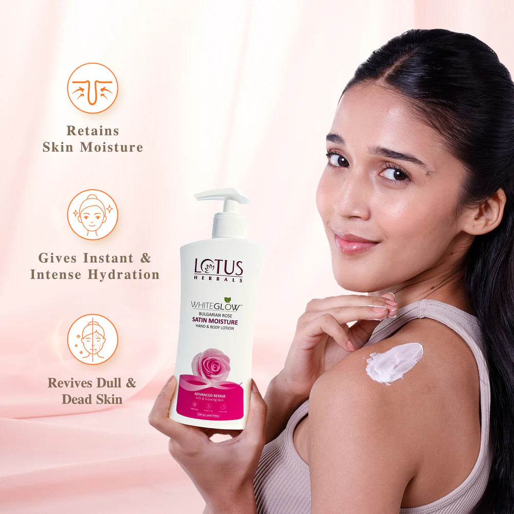 Lotus Herbals Cosmetics WhiteGlow Satin Moisture Hand & Body Lotion 270ml