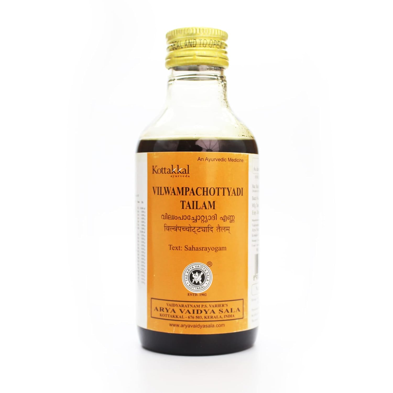 Kottakkal Ayurvedic Vilvampachotyadi (Vilwampachotyadi) Tailam Oil 200ml