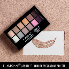 Lakme Absolute Infinity Lidschatten-Palette Soft Nudes Pingmented Blendable Eye Shadow Palette mit 12 matten und schimmernden Farbtönen Augen-Make-up-Set 12 g 