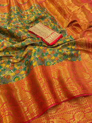 Bollywood Indian Pakistani Ethnic Party Wear Style Pure Soft Tissue Silk With Sworshki Saree/Sari Code C 44