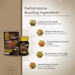 Aimil Ayurvedic Shilajit Gold Performance Booster Boost Strength & Stamina 20 Capsules