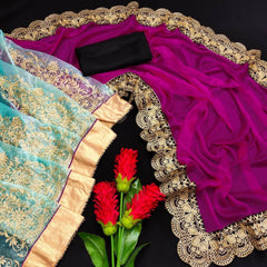 Bollywood-Indisch-Pakistanischer ethnischer Party-Stil, reiner, weicher Moos-Chiffon mit Stickerei-Design-Arbeitsrock, Netz mit Stickerei-Design-Arbeit und Perlen-Spitzenbordüre, Bluse, Banglori-Seiden-Sari/Sari, Code C 60