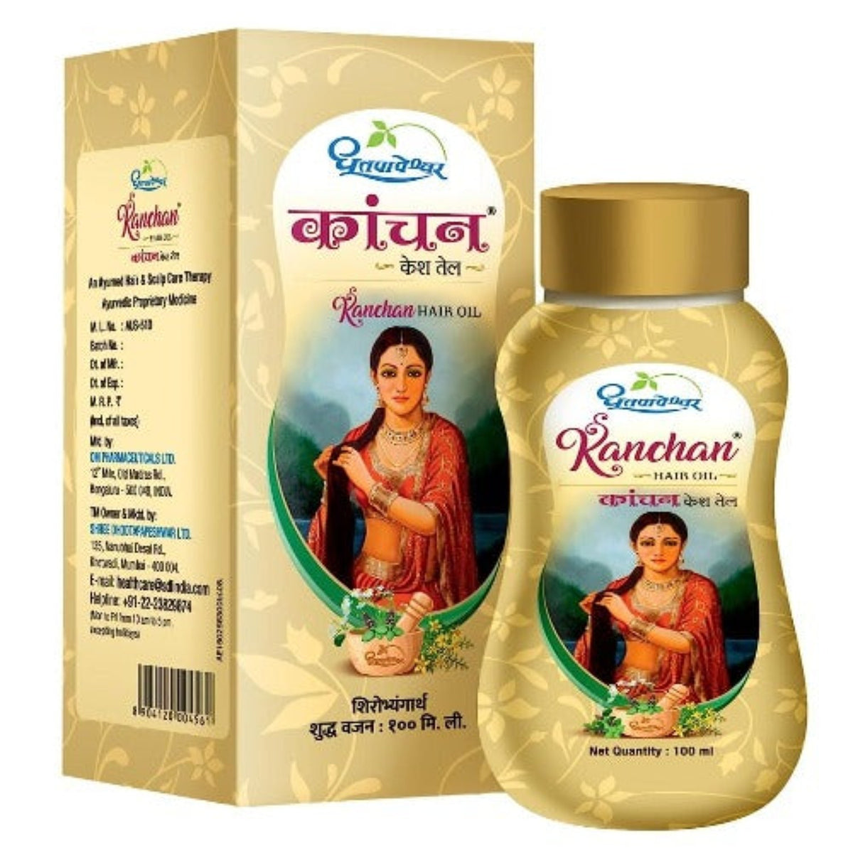 Dhootapapeshwar Аюрведическое масло для волос Kanchan Kesh Shine 100 мл