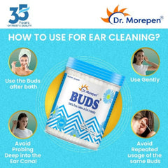 Dr.Morepen Buds 100 % reine Baumwolle und umweltfreundliche Ohrhörer 100 Wattestäbchen