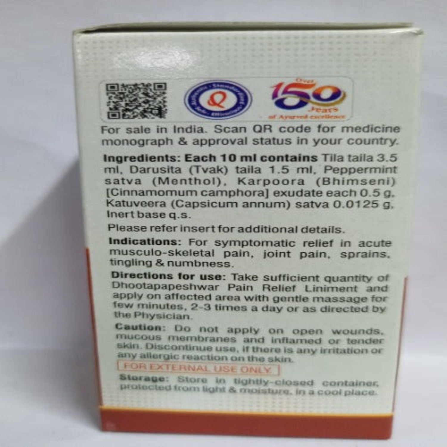 Dhootapapeshwar Ayurvedic Pain Relief Liniment & Oil