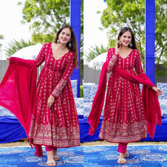 Болливудская индийская пакистанская этническая праздничная одежда женское мягкое чистое тяжелое платье из искусственного жоржетта Анаркали