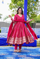 Болливудская индийская пакистанская этническая праздничная одежда женское мягкое чистое тяжелое платье из искусственного жоржетта Анаркали